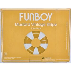 NEW IN BOX Fanboy Tube‎ Float Musyard Yellow Vintage Stripe, 220lb Capacity